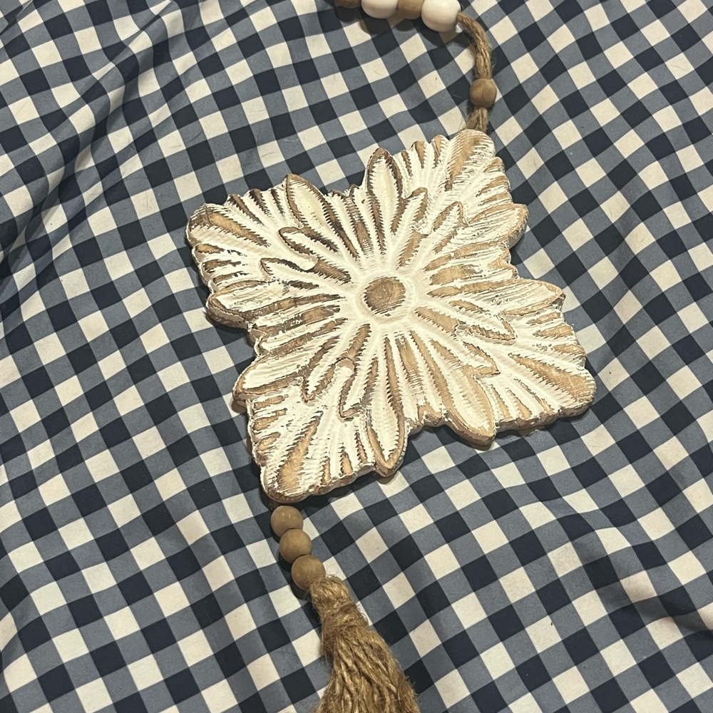 Hobby Lobby Cream and Tan Floral Wall Hanging